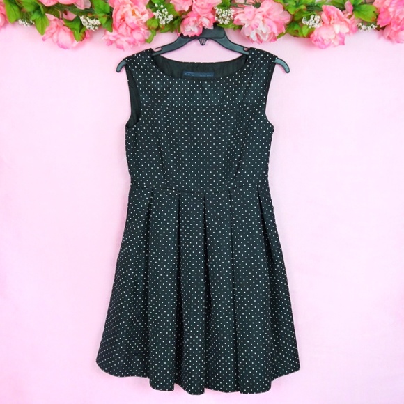 Zara Dresses & Skirts - Zara Basics | Polka Dot Pleated Dress Size S